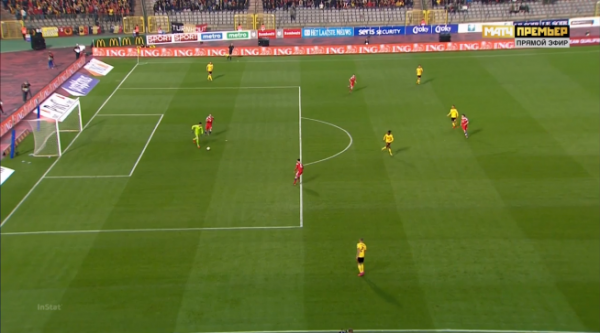 Гол Черышева сделал Дзюба: задавил не только Куртуа, но и защитника