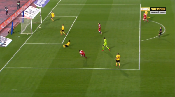 Гол Черышева сделал Дзюба: задавил не только Куртуа, но и защитника