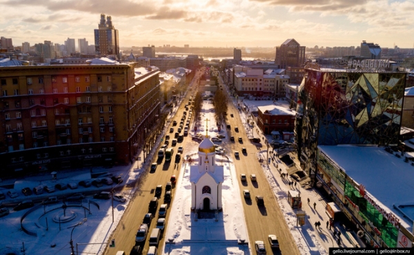 Зимний Новосибирск с высоты показал Слава Gelio Степанов