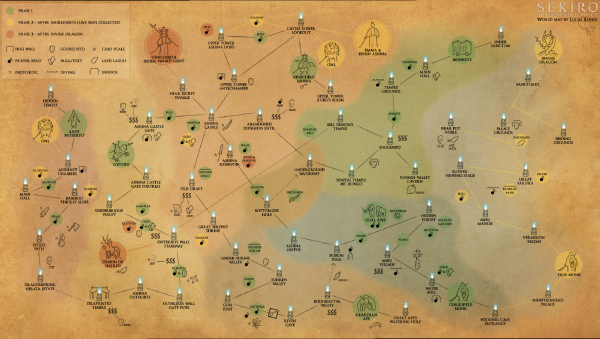 Посмотрите на подробную карту Sekiro: Shadows Die Twice
