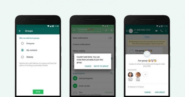 WhatsApp позволил ограничивать круг лиц, которые могут приглашать в групповые чаты
