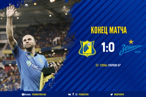 Футболисты &laquo;Ростова&raquo; обыграли &laquo;Зенит&raquo; 