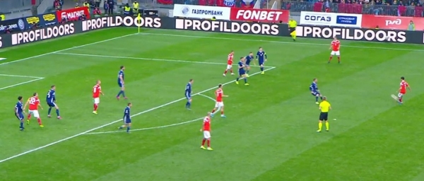 Действия Баринова при ударе Оздоева – отдельный вид искусства. Закрывал обзор киперу, изящно уклонился от мяча