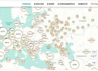 Карту распространения коронавируса создали разработчики из Новосибирска
