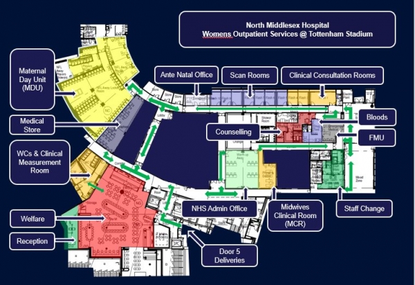 Стадион «Тоттенхэма» превратился в больницу: в раздевалках родильное отделение, в офисах – мобильные лаборатории