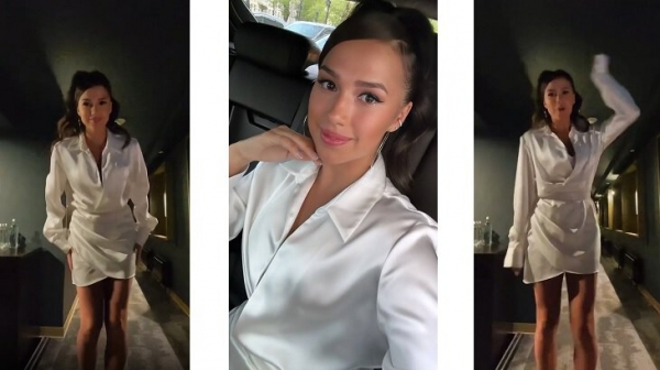 «Непривычно видеть себя такой, но мне безумно нравится». Загитова взялась за смелые образы: высокие сапоги, мини-юбки и кислотные цвета