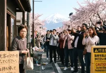Понаехали тут: в Японии местные жители недовольны туристами, приехавшими за цветением сакуры и к горе Фудзи