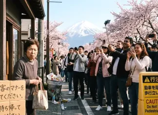 Понаехали тут: в Японии местные жители недовольны туристами, приехавшими за цветением сакуры и к горе Фудзи