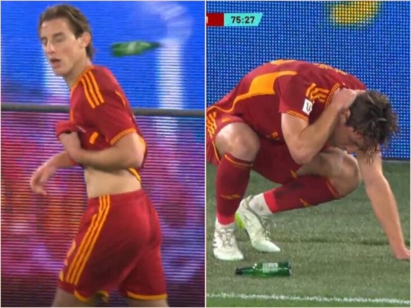 Стеклянная бутылка в голову, четыре красных: матч «Рома» – «Лацио» стал чем-то диким